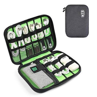Luxtude Travel Cable Organizer Bag, Flat Cord Organizer Case, Travel Essentials for Wire/Cord/Charger/Cable Storage/Tech Accessories/Tech Gifts