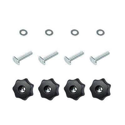 POWERTEC 71483 T-Track Knob Kit w/ 7-Star Knob, 5/16"-18 Threaded bolts and Washers, Set of 4, T Track Bolts, T Track Accessories for Woodworking Jigs and Fixtures