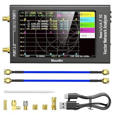 Upgraded NanoVNA-F V2 Vector Network Analyzer 50kHz-3000MHz HF VHF UHF VNA Antenna Analyzer 4.3 inch with 5000mA-h,Measuring S-Parameter Voltage SWR, Phase, delay, Smith Chart