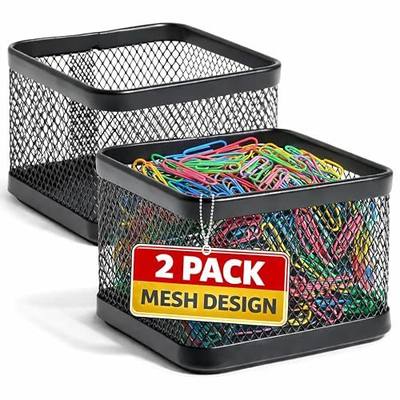 1InTheOffice Mesh Paperclip Holder For desk, Paperclip Holder Desk Accessories Holder(2 Pack)