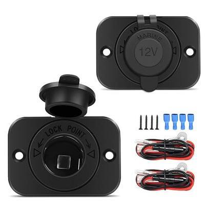Nilight 2 Pack Car Cigarette Lighter Socket DC 12V Waterproof Power Outlet Adapter Replacement with Terminals Wires and Screws for Marine Boat Motorcycle, Boat, Car,Truck, RV, ATV