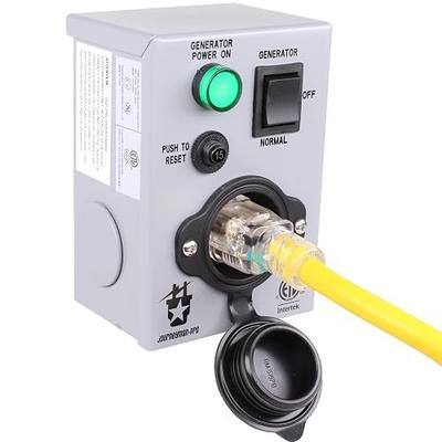 Journeyman Pro Generator Transfer Switch for Gas Furnace, Oil Heater, 1 Single Circuit 15A 110/120/125V Volt, 1875 Watt 15 Amp Circuit Breaker, Pre-Wired, Pre-Punched Outdoor Nema 3R ETL Listed