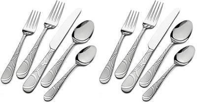 International Silver Garland Frost 20-Piece Stainless Steel Flatware Set, Service for 4 (Pack of 2)