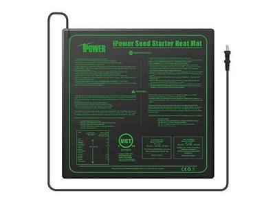 iPower GLHTMTM-A 20" x 20" Waterproof Durable Seedling Heat Mat Warm Hydroponic Plant for Indoor Gardening Germination Starting, black