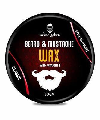 urbangabru Beard, Mustache Wax for Men – Strong Hold Mooch Styling Wax, Balm, Cream to Shape and Nourish Your Beard Contain Vitamin-E and Hemp Seed Oil (1.7 fl oz)
