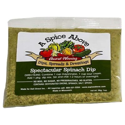 A Spice Above 5 Pack Variety Dips, Mixed Seasonings Packets Includes Aged Alpine Asiago, Stuffed Artichoke, Loaded Baked Potato, Oven Roasted Garlic, Spectacular Spinach, Gluten-Free, No MSG, All Natural, No Preservatives, Vegetable Dip, Keto Friendly, Low Carb, Easy to Make