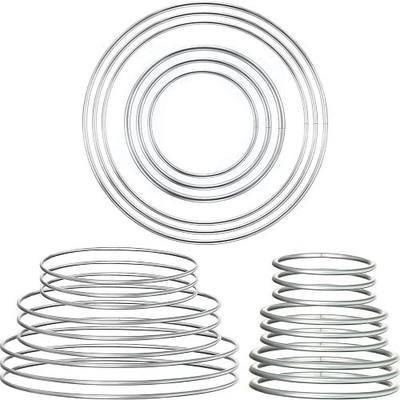 Hotop Metal Rings Hoops Metal Dream Catcher Macrame Steel Craft Rings Floral Hoop for Wreaths Macrame Projects(24 Pcs,Circle)