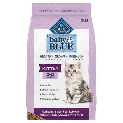 Blue Buffalo Baby Blue Natural Kitten Dry Cat Food, Healthy Growth Formula with DHA, Chicken and Brown Rice Recipe, 2-lb Bag
