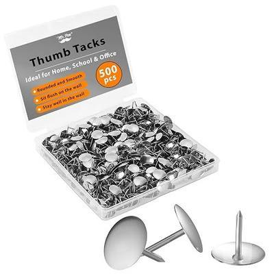 Mr. Pen- Thumb Tack, 500 Pack, Silver, Flat Push Pins Bulk | Steel Round Push Pins Office Tacks for Corkboard, Hanging Maps, Poster, Picture and Creating Different Art Project