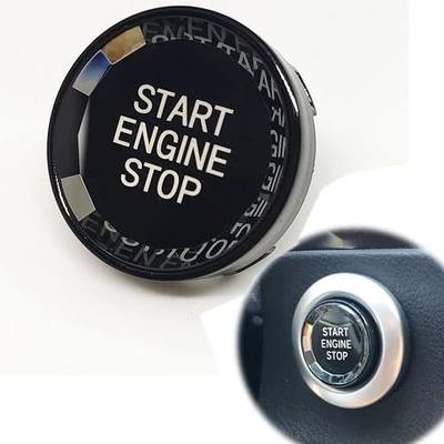 Angelguoguo Crystal Engine Start Stop Switch Button Replace Cover for BMW 1 3 5 Series E87 E90/E91/E92/E93 E60 X1 E84 X3 E83 X5 E70 X6 E71 Z4 (for E Chassis, Black)