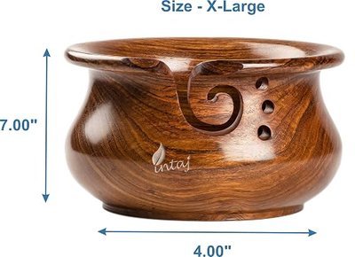 Wooden Yarn Bowl for Knitting and Crocheting, Handmade Yarn Storage Organizer, Bowl Accessories and Gifts