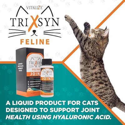 TRIXSYN Feline 2 Fl Oz - Naturally Alleviate Discomfort, Promote Healthy Joints, Support Mobility and Cartilage Function for Cats- Patented MHB3 Hylauronan Liquid Formula - Pack of 1
