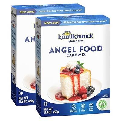 Kinnikinnick Gluten Free Angel Food Cake Mix, 15.9 oz Box (Pack of 2), Allergy Friendly, Dairy Free, Kosher