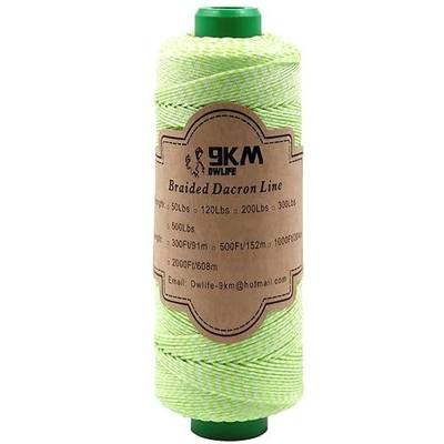 9KM DWLIFE Braided Dacron Kite String, Kite String Polyester Line | Low-Stretch, Lightweight Kite Line for Single-Line Kites, Yo-Yo Winders, Mason Line, Fishing, Camping and Outdoor DIY