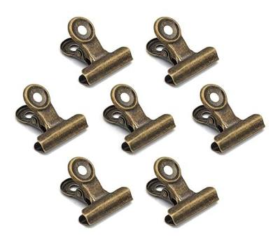 20 Pack 2 Inch Polished Steel Clips, Metal Bulldog Binder Clips, Large Hinge Paper Clips Clamps for Food Bags, Pictures Photos, Art Crafts, Home Office Supply (Bronze)