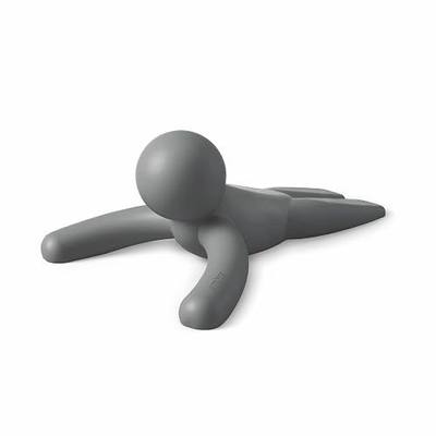 Umbra Buddy Door Stop, Heavy-Duty and Flexible, Soft-Touch Finish, Protects Your Floors, Grey
