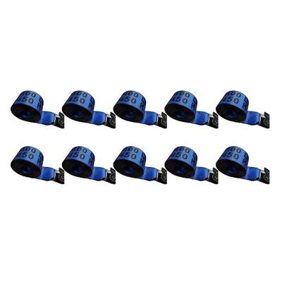 Mega Cargo Control Blue 4" Flat Hook Trailer Winch Straps, 10 Pack of 30' Long Flatbed Hauling, Securing Straps for Cargo, Equipment, Construction