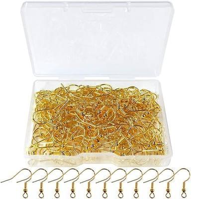 120pcs Earring Hooks with Ball and Coil, Hypo Allergenic Plated Gold Ear Wires with Transparent Storage Box, for DIY Jewelry Making
