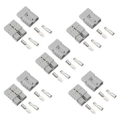 10 Pcs 50 Amp 6-8 Gauge Battery Quick Connect/Disconnect, Jumper Cable Plug Connector Kit for Recovery Winch, Forklift, Towing Systems(Grey)