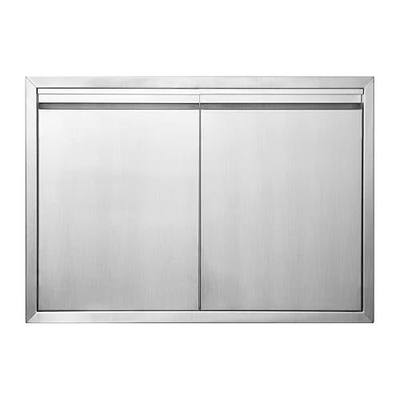 JIE JIN BBQ Access Door 31" W X 24" H Outdoor Kitchen Doors Double Doors Thickened 304 Stainless Steel Outdoor Kitchen Accessories Door for Indoor/Outdoor Kitchen Outdoor Cabinet BBQ Island