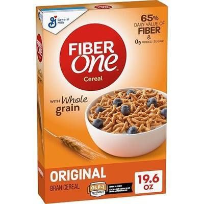 Fiber One Cereal, Original Bran, High Fiber Cereal Made with Whole Grain, 19.6 oz