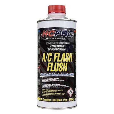 HCPRO AC Flush Solvent Liquid 32 oz Bottle - HVAC Line Cleaner for Car and Home Air Conditioner Systems, Removes Oil Sludge Contaminants, Universal Refrigerant Flush Solution