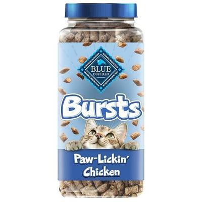 Blue Buffalo Bursts Paw-Lickin' Chicken Crunchy & Creamy Cat Treats, Great for Training, Made with Real Chicken Natural Cat Treats Enhanced with Vitamins, Minerals & Other Nutrients, Tub 12 oz.