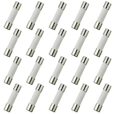 BOJACK T5AH250V 5x20mm 5A 250V Slow-Blow Ceramic Fuses 5 amp 250 Volt 0.2x0.78 Inch Ceramic Tube Time-delay Fuses (Pack of 20)