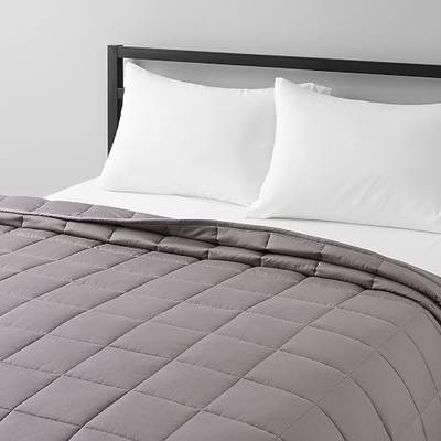 Amazon Basics All-Season Cotton Weighted Blanket, 15 Pound, Twin, 48 x 72 Inch, Dark Gray