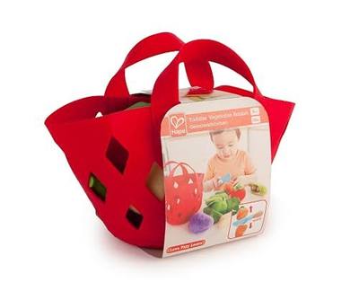 Hape Toddler Vegetable Basket |Soft Vegetable Shopping Basket, Toy Grocery Food Playset Includes Cabbage, Bean Pod, Carrot, and More