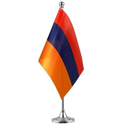 GentleGirl.USA Armenia Table Flags,Stick Small Mini Armenian Flag Office Desk Flag on Stand with Stand Base, International Festival Decoration,Armenian Theme Party Decoration,Home Desk Decoration