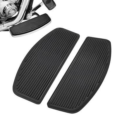 PBYMT Front Footboard Rubber Insert Rider Footboard Floorboard Foot Peg Footrest Pad Compatible for Harley Touring Softail Road King Electra Glide 1986-Later