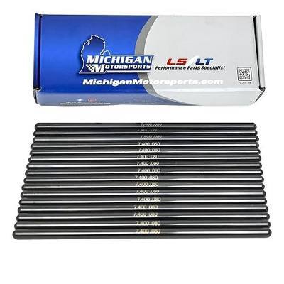 Michigan Motorsports 7.400" Chromoly LS Pushrods | Stock Length 5/16" Diameter | Fits 4.8L 5.3L 5.7L 6.0L 6.2L LS1 LS2 LS3 LS6 L76 L92 L99 LQ4 LQ9 L33 LSA