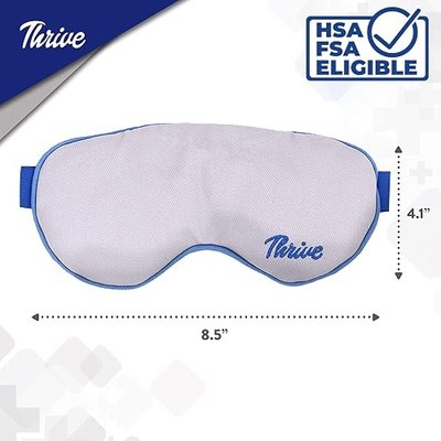 Thrive Clay Bead Eye Mask - Heated Eye Mask for Dryness Relief - Cold Compress for Puffiness - Stye Compress - Gray - with Washable Cotton Cover - Pack of 1