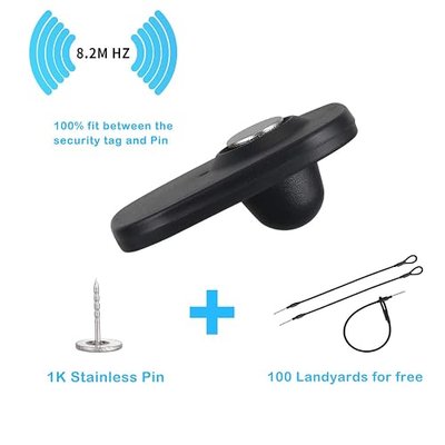 1000 Pieces Hard Clothing Security Tags 8.2Mhz RF Frequency, Retail Security Clothes tag with 1000 Pins and 100 pcs Lanyards Compatible with RF 8.2Mhz EAS System