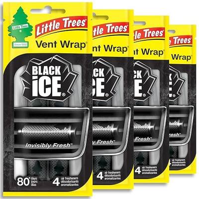 LITTLE TREES Car Air Freshener | Vent Wrap Provides Long Lasting Scent, Invisibly Fresh | 16 Air Fresheners | Black Ice