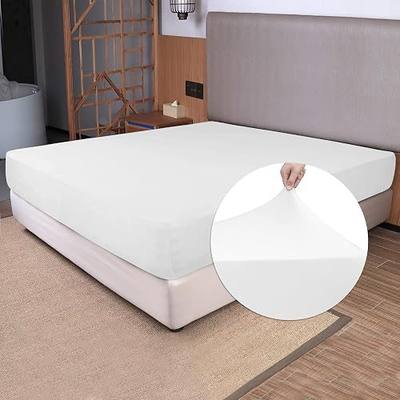 N&Y HOME Soft Stretch Queen Fitted Sheet Only, Jersey Knit, White | Cozy T-Shirt Like, 4-Way Stretchy Snug Fit, Stay in Place, No More Slipping Off, Deep: 5"-16"