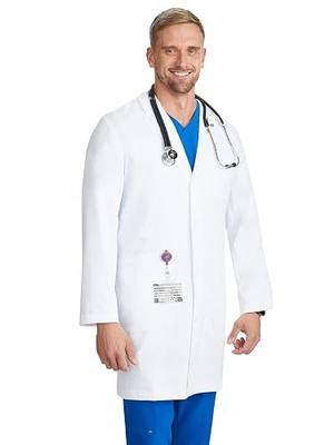 Healing Hands Luke Men's Lab Coat 5 Pockets Relaxed Fit Stretch Twill | Durable Infused Fabric, Easy Layering, Side Slits, Flexible Movement, Clinic & Hospital Use