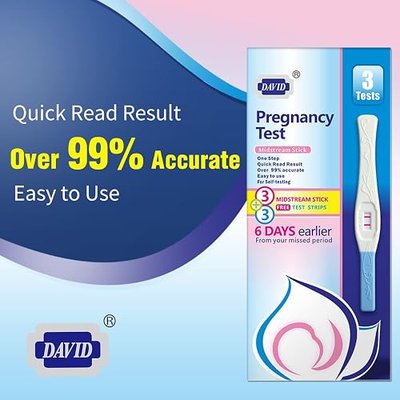 DAVID HCG Urine Pregnancy Test Strips, Early Result Test Kit, 6 Count | Sensitive HCG hormone testing with clear visual results, hygienic strip design, and simple dip-and-read operation