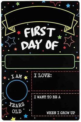 First Day Last Day of School Double Sided Sign (Dry Erase Board for Liquid Chalk Markers - 12" x 7.9")