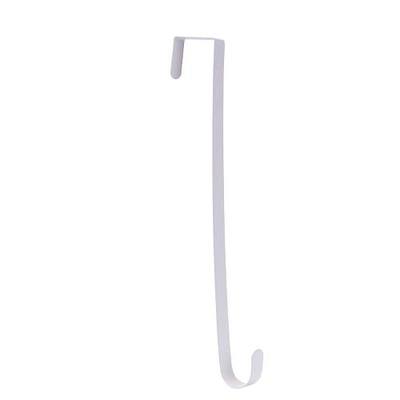 Sattiyrch 15" Wreath Hanger for Front Door,Sturdy Steel Wreath Door Hanger,Over The Door Hanger Hook (White,1)