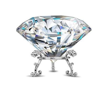 Adwikoso Large Crystal Diamond Paperweight with Stand Jewels Wedding Decorations Centerpieces Home Decor 3.15 inch (Clear)
