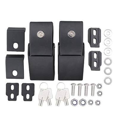 NewYall Pair Black Hood Latch Catch Lock Accessories Kit | for Jeep Wrangler JK JKU 2007-2018 JL JLU Gladiator JT 2018-2024 Exterior Aluminum Steel Locking