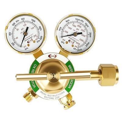 CDL LX65 Medium Duty Oxygen Regulator CGA540,Forged Brass | Large Tank Gauge Cutting Torch Regulator,0-4000PSI/0-400PSI Inlet,0-200PSI/0-30PSI Outlet