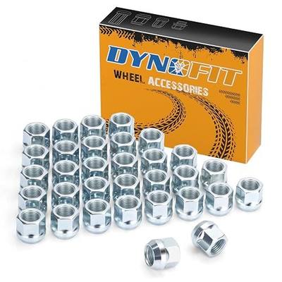 Dynofit 9/16-18 Open End Lug Nuts Set for Dodge Ram 1500 2500 3500 2002-2011, 32pcs Zinc Open Ended Nuts fit Dokata 2005-2011,Durango 2004-2009, 19mm Hex Aftermarket Lugnut fit 5&6&8 Lug Rim Wheel