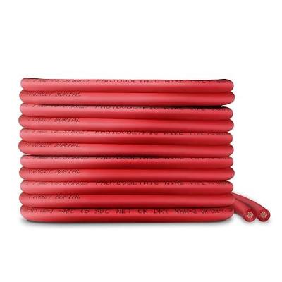 TEMCo 8 AWG Solar PV Wire, 250 ft Red, Bare Copper, Made in USA