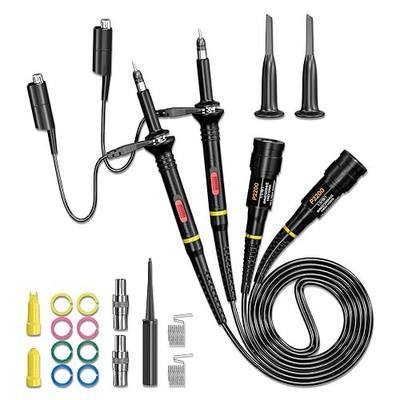 Goupchn Oscilloscope Clip Probes 200MHz Fully Insulated BNC End Probe | With Accessories Kit, 1X 10X