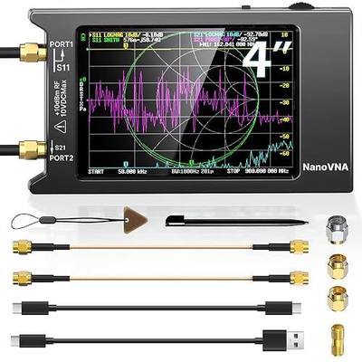 AURSINC Upgraded NanoVNA H4 Vector Network Analyzer, Latest V4.4 9kHz-1.5GHz Antenna Analyzer, 4" Touch Screen, Measuring S-Parameter SWR Smith Chart TDR, Portable RF Tester for Ham Radio, Engineers