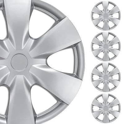 BDK (4-Pack Premium 15"" Wheel Rim Cover Hubcaps OEM Style Replacement Snap On Car Truck SUV Hub Cap - 15 Inch Set, KT-1008-15_df | Exterior Car Accessories Hub Caps, Durable Secure Adjustable Fit with Metal Retention Rings - Fits 15" Rims Wheels