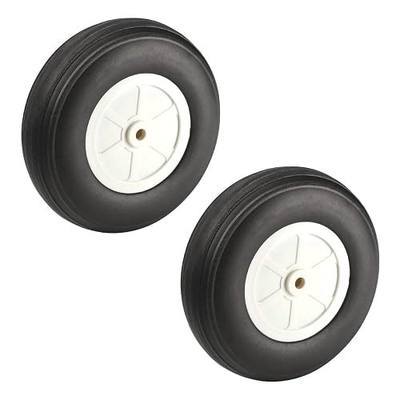 Fielect 2Pcs 4" RC Airplane Wheels Tire, Super Light PU Sponge Wheels | Tire and Wheel Sets for RC Airplane, Car, DIY Model Helicopter with Plastic Hub